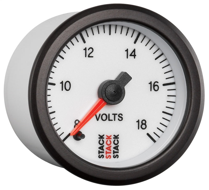 Autometer Stack 52mm 8-18V Pro Stepper Motor Battery Voltage Gauge - White ST3366 ST3366 User 5