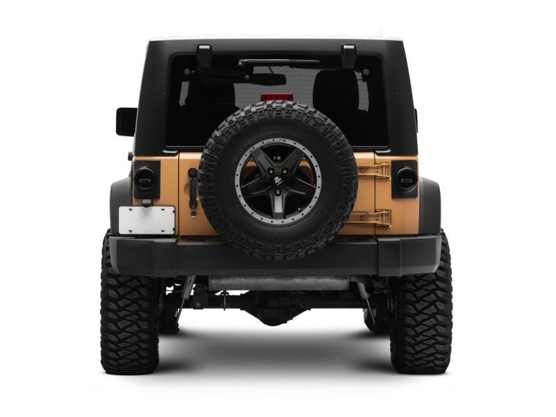 Raxiom 07-18 Jeep Wrangler JK Axial Series Halo LED Tail Lights- Blk Housing (Clear Lens) J164240 J164240 Photo - Close Up