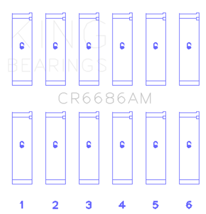King Engine Bearings Toyota 1Mzfe (Size +0.50mm) Connecting Rod Bearing Set CR6686AM0.5 CR6686AM0.5 Photo - Primary