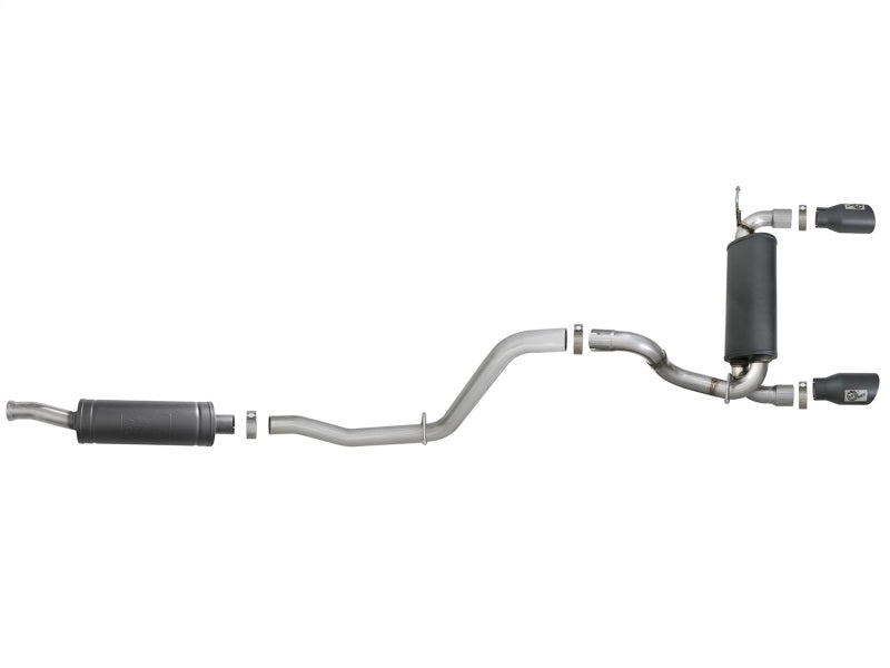 aFe Cat-Back Exhaust w/ Black Tip, Rebel Series, 2.5in 304 Stainless Steel 49-38066-B Photo - Unmounted
