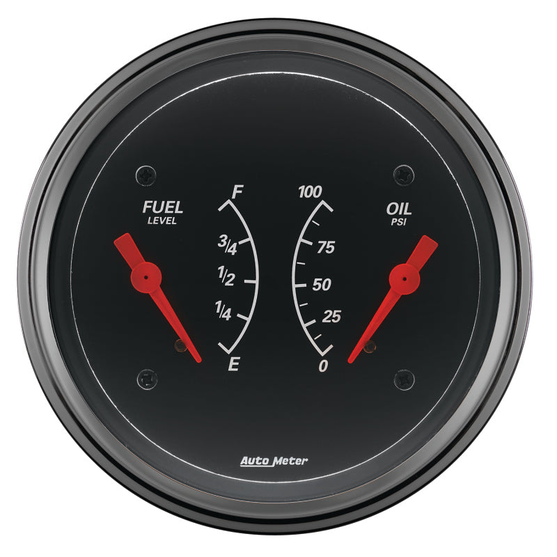 AutoMeter Gauge Dual Fuel & Oilp 3-3/8in. 0 Ohm(e) to 90 Ohm(f)& 100PSI Elec Designer Black 1434 1434 User 2