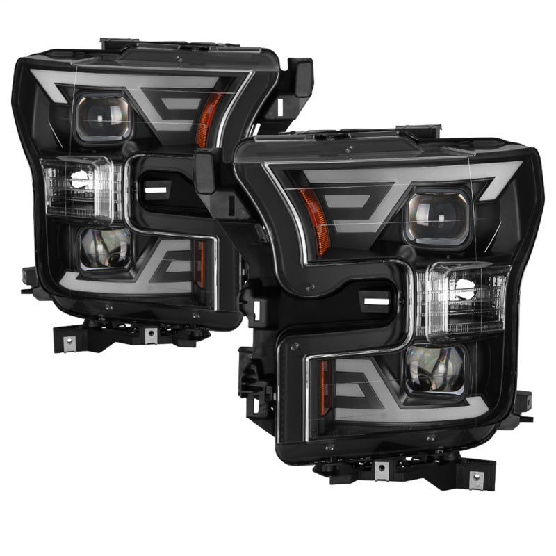 SPYDER xTune 15-17 Ford F-150 DRL LED Light Bar Projector Headlights - Black (PRO-JH-FF15015-LB-BK) 9042935 9042935 Photo - Primary