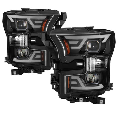 SPYDER xTune 15-17 Ford F-150 DRL LED Light Bar Projector Headlights - Black (PRO-JH-FF15015-LB-BK) 9042935 9042935 Photo - Primary