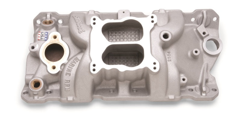 Edelbrock RPM Q-Jet Marine, SBC 23-Degree, 1955-1986, Manifold, with Brass 2504 Photo - Unmounted