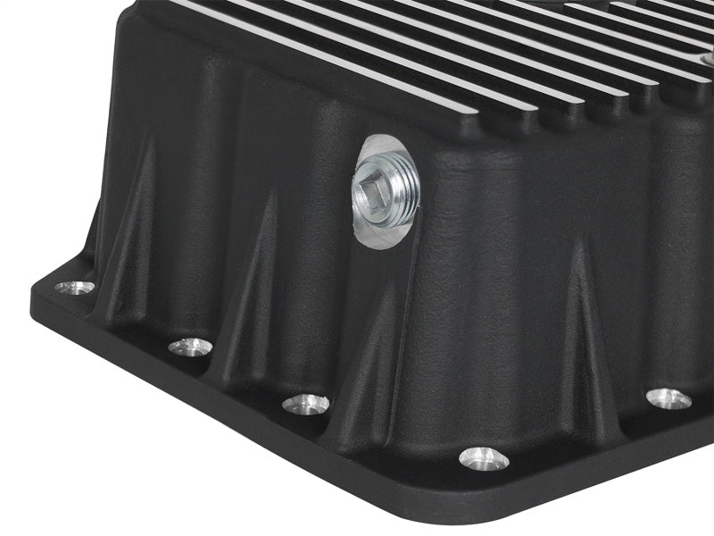 aFe Pro Series Engine Oil Pan Black w/ Machined Fins Ford Diesel Trucks 46-70322 Photo - Unmounted
