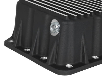 aFe Pro Series Engine Oil Pan Black w/ Machined Fins Ford Diesel Trucks 46-70322 Photo - Unmounted