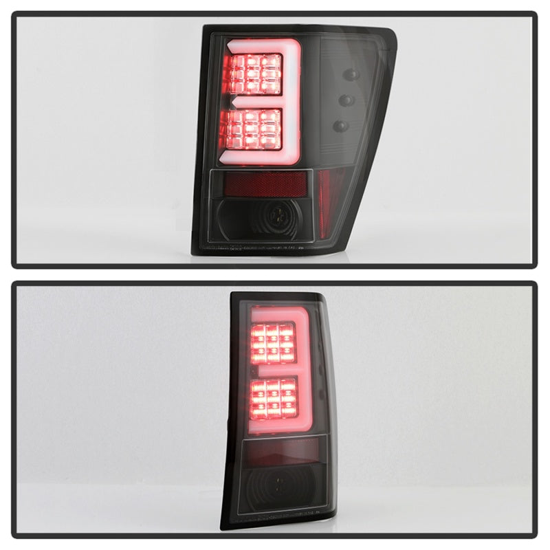 Spyder 07-10 Jeep Grand Cherokee Light Bar LED Tail Lights - Black ALT-YD-JGC07V2-LB-BK 5086655 5086655 Photo - Unmounted