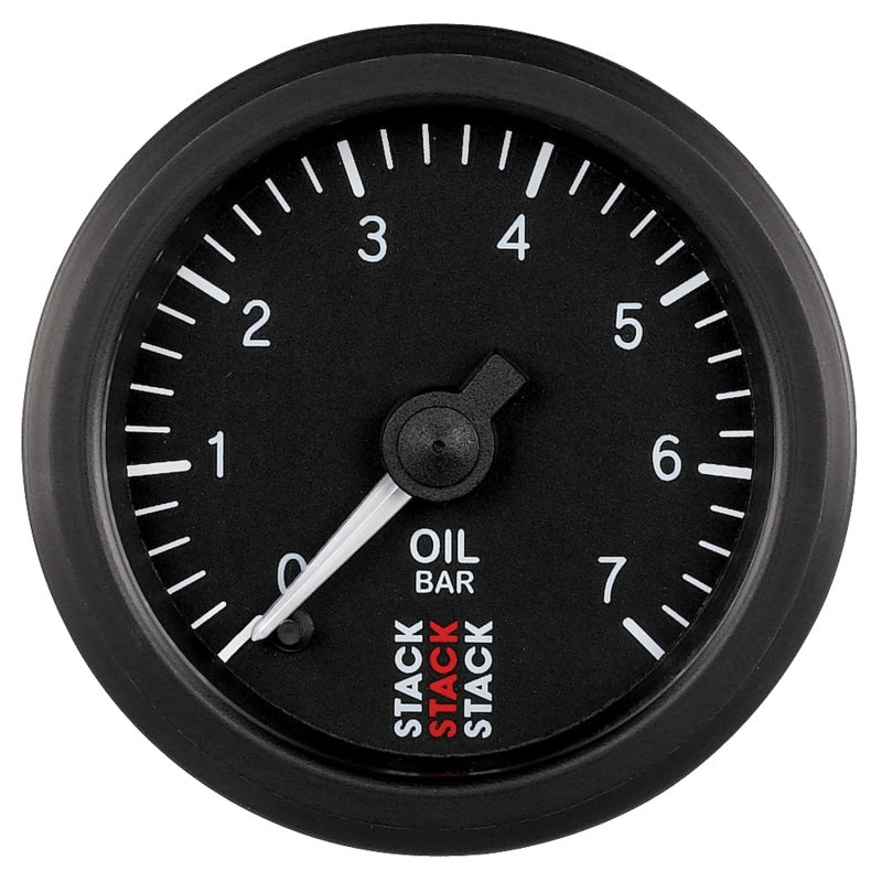 Autometer Stack 52mm 0-7 Bar M10 Male Pro Stepper Motor Oil Pressure Gauge - Black ST3301 ST3301 Photo - Primary