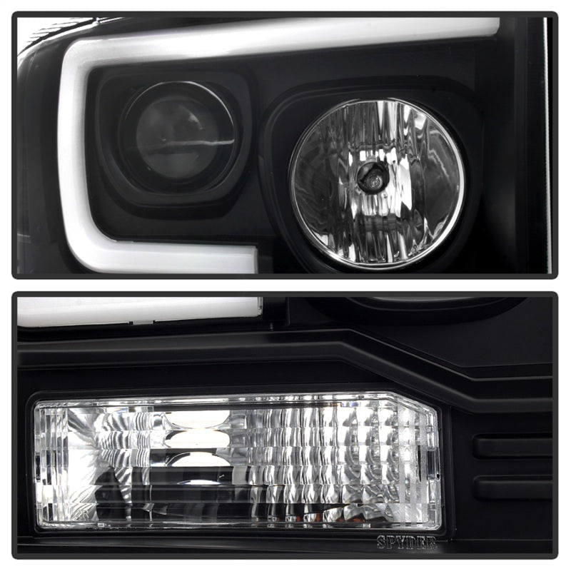 Spyder Ford F250/350/450 05-07 Projector Headlights - Light Bar DRL LED - Black PRO-YD-FS05V2-LB-BK 5084507 5084507 Photo - Unmounted
