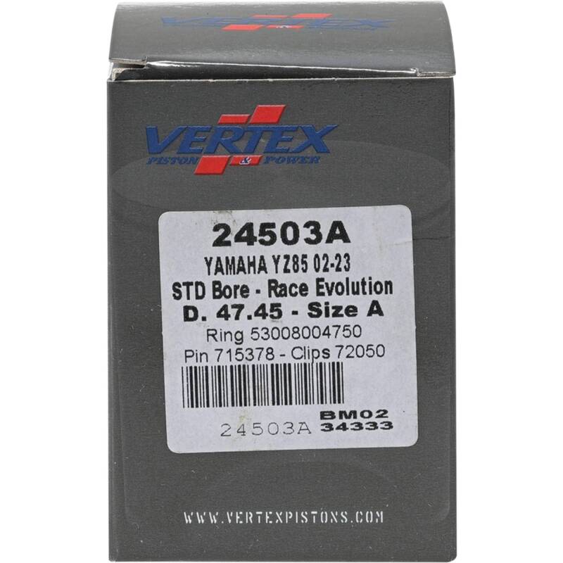 Vertex Pistons Vertex Piston 02-24 Yamaha YZ 85 85cc Cast Race Evolution Piston Kit 24503A 24503A Photo - Primary