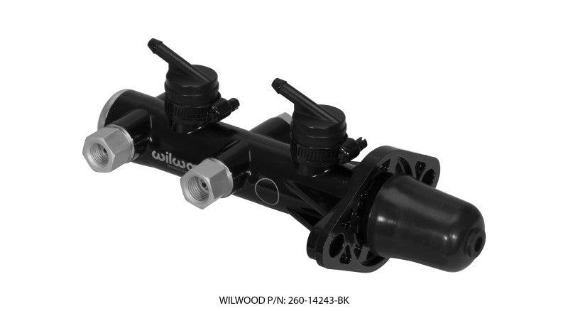 Wilwood Tandem Remote Master Cylinder - 1" Bore 260-14243-BK Photo - Primary