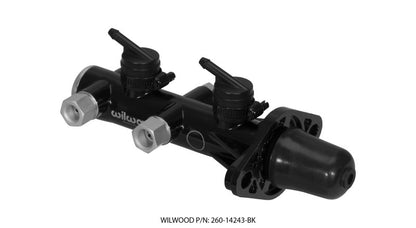 Wilwood Tandem Remote Master Cylinder - 1" Bore 260-14243-BK Photo - Primary