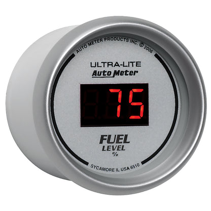 Autometer 2-1/16" Fuel Level, Programmable 0-280 ?, Dig. Silver 6510 User 3