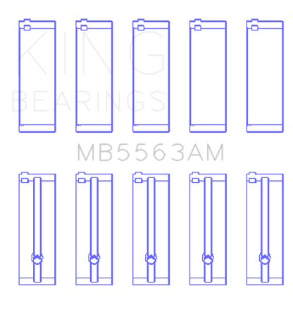 King Engine Bearings Toyota 3Y (Size +0.50mm) Main Bearing Set MB5563AM0.5 MB5563AM0.5 Photo - Primary