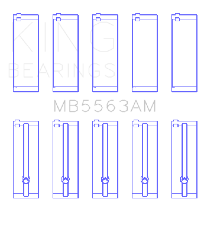 King Engine Bearings Toyota 3Y (Size +0.50mm) Main Bearing Set MB5563AM0.5 MB5563AM0.5 Photo - Primary