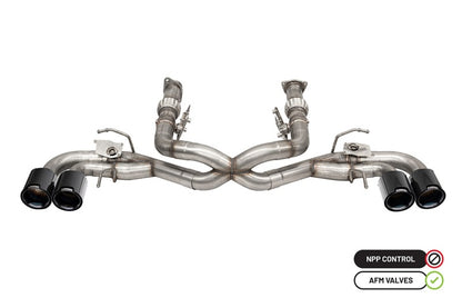 CORSA Performance Corsa 20-23 Chevrolet Corvette C8 RWD 3in Delete 4 Valve Cat-Back w/NPP w/4.5in CF Black PVD Tips 21106CFBLK 21106CFBLK Photo - Primary