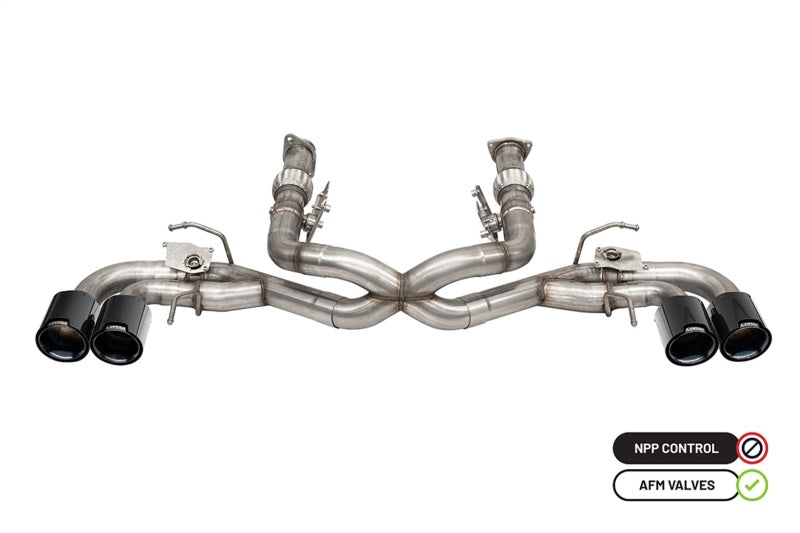 CORSA Performance Corsa 20-23 Chevrolet Corvette C8 RWD 3in Delete 4 Valve Cat-Back w/NPP w/4.5in CF Black PVD Tips 21106CFBLK 21106CFBLK Photo - Primary