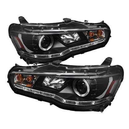 Spyder Mitsubishi Lancer/EVO-10 08-14 Projector Halogen Model- LED Halo DRL Blk PRO-YD-ML08-DRL-BK 5039392 5039392 Photo - Primary
