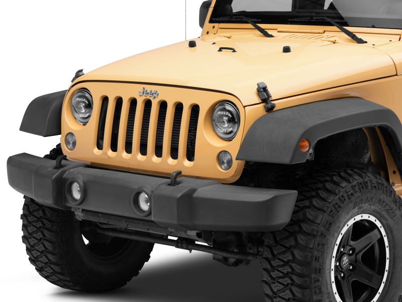 Raxiom 07-18 Jeep Wrangler JK Axial Series LED Headlights- Black Housing (Clear Lens) J132813 J132813 Photo - Close Up
