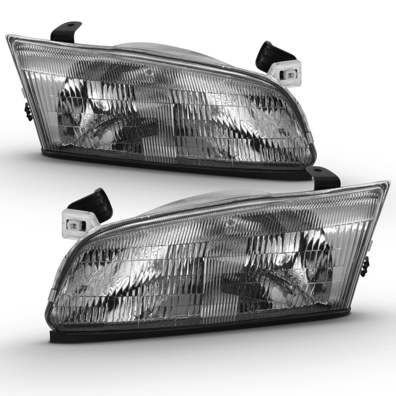 ANZO 1997-1999 Toyota Camry Crystal Headlight Chrome Amber(OE) 121555 121555 Photo - Unmounted