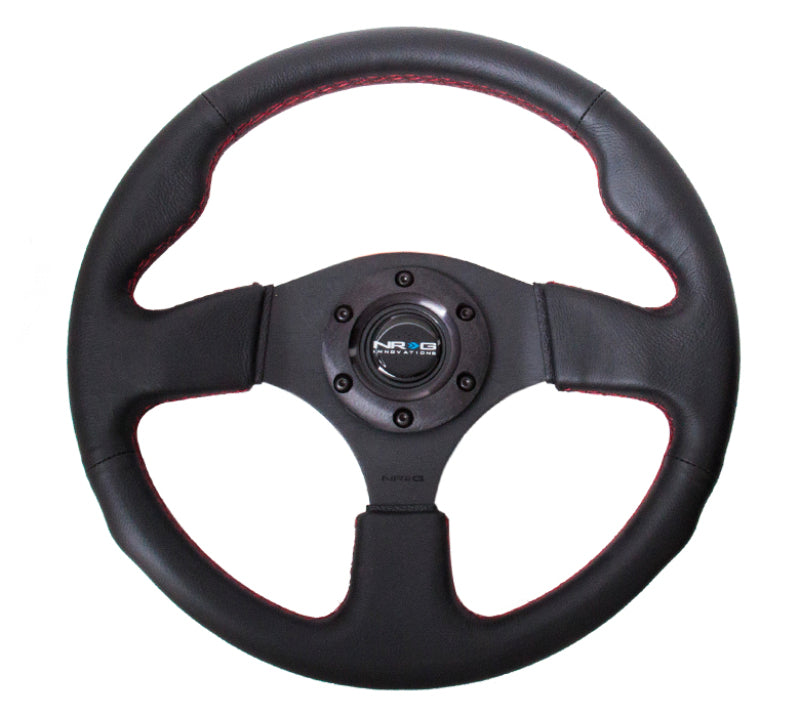NRG Reinforced Steering Wheel- 320mm Sport Leather Steering Wheel RST-012R-RS Photo - Primary