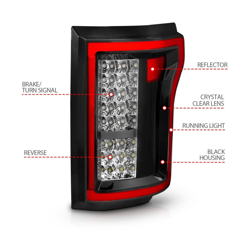 Anzo 2015-2016 Ford F-150 LED Taillights Red/Clear 311262 Photo - Unmounted