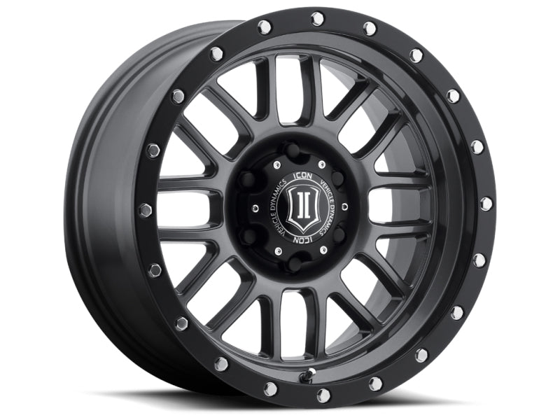ICON Alpha 17x8.5 5x5 0mm Offset 4.75in BS 71.5mm Bore Gun Metal Wheel 1217857347GM 1217857347GM Photo - Primary
