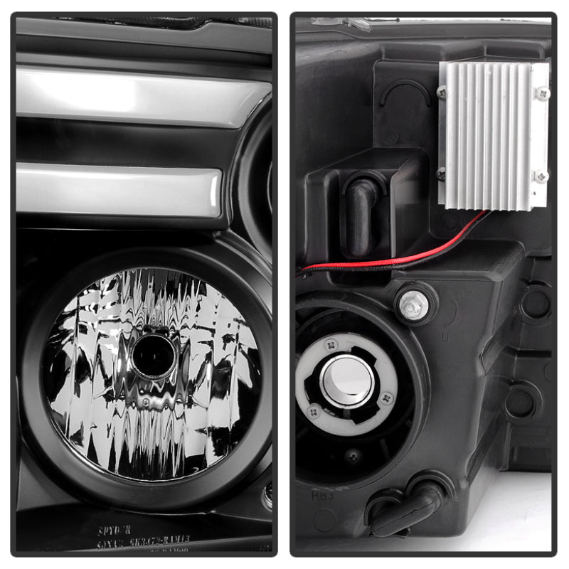 Spyder Dodge Ram 09-12 Projector Headlights Light Bar DRL Black PRO-YD-DR09-LBDRL-BK 5081001 5081001 User 1