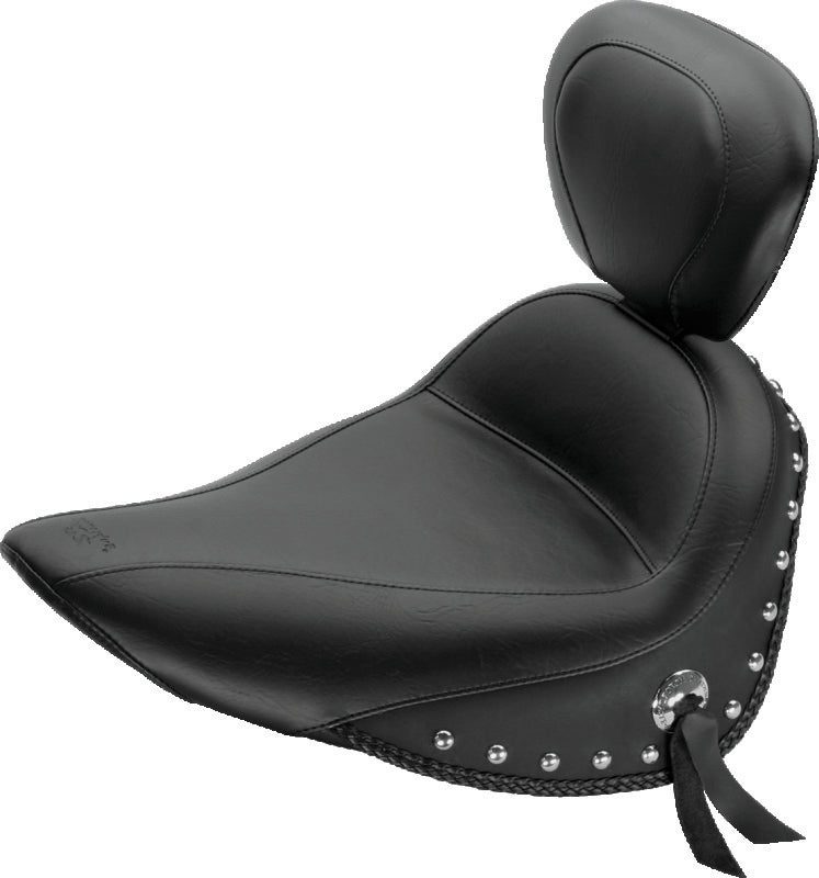 Mustang Motorcycle Mustang 84-06 Harley Standard Rear Tire Standard Touring Solo Seat w/Driver Backrest Studs - Black 79714 79714 Photo - Primary