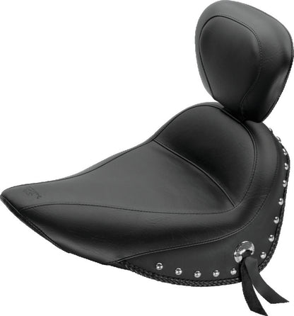 Mustang Motorcycle Mustang 84-06 Harley Standard Rear Tire Standard Touring Solo Seat w/Driver Backrest Studs - Black 79714 79714 Photo - Primary