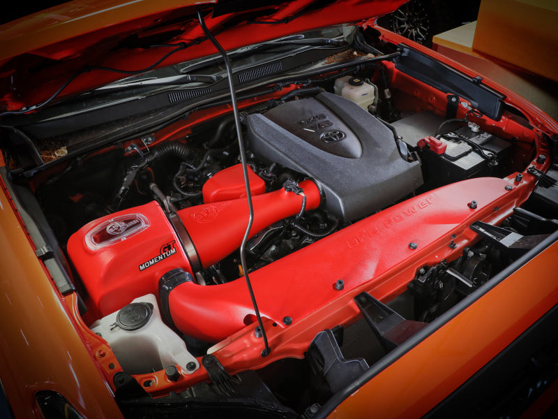 aFe 16-23 Toyota Tacoma V6 3.5L Momentum GT Red Edition Cold Air Intake System w/ Pro DRY S Filter 51-76005-R 51-76005-R Photo - Mounted