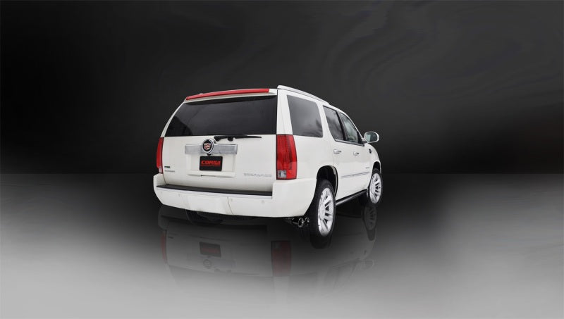 Corsa 11-14 Cadillac Escalade 6.2L V8 3in Cat-Back Single Side w Twin 4in Black Pro-Series Tips 14878BLK 14878BLK Photo - Mounted