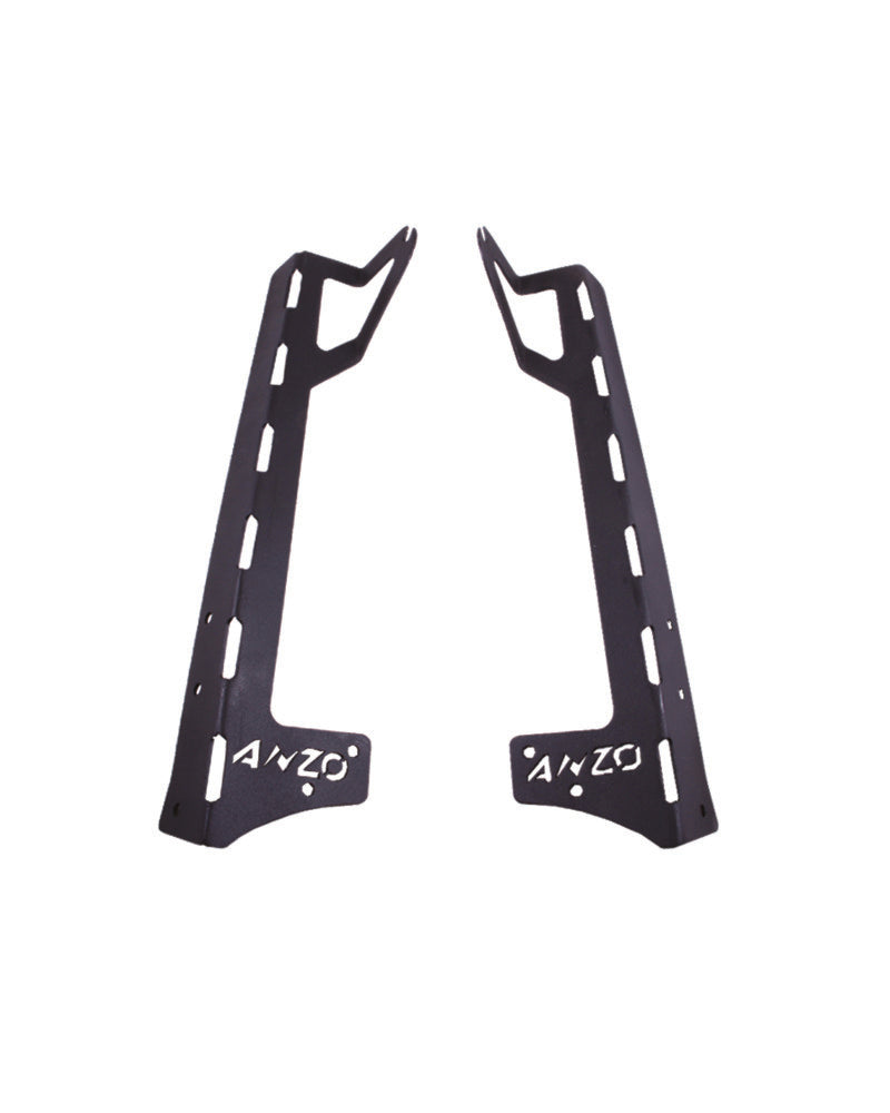 Anzo 2007-2015 Jeep Wrangler LED Bar Windshield Mounting Brackets 851033 Photo - Primary