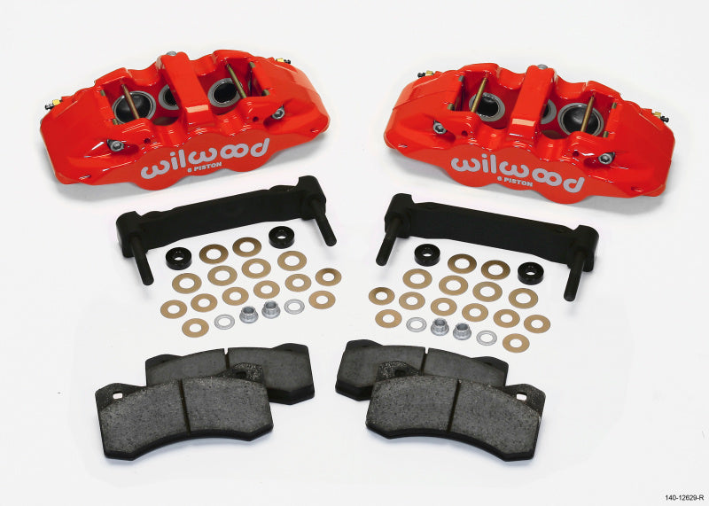 Wilwood AERO6 Front Caliper & Bracket Kit - Red, 97-13 C5/C6 Corvette w/ OEM H 140-12629-R Photo - Primary