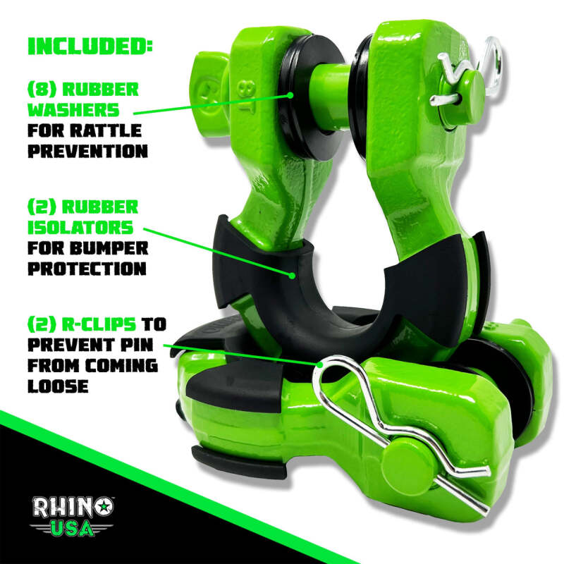 Rhino USA 8T Super Shackle 2-Pack (Green) SUPERSHACK-GRN SUPERSHACK-GRN User 1