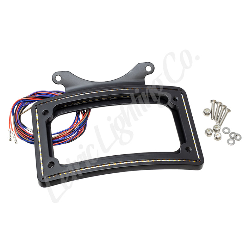 Letric Lighting 06-09 Street Glide Perfect Plate Light Black Curved License Plate Frame LLC-CPPL-B4 LLC-CPPL-B4 Photo - Primary