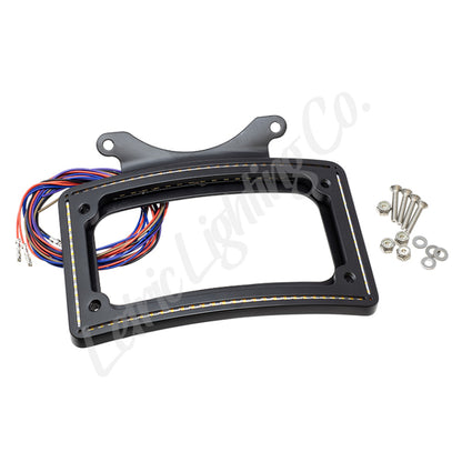 Letric Lighting 06-09 Street Glide Perfect Plate Light Black Curved License Plate Frame LLC-CPPL-B4 LLC-CPPL-B4 Photo - Primary