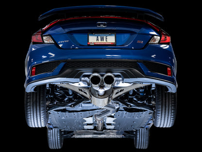 AWE Tuning 2016+ Honda Civic Si Touring Edition Exhaust w/Front Pipe & Dual Chrome Silver Tips 3015-32108 3015-32108 Photo - Mounted