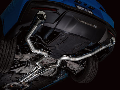 AWE Tuning AWE 2024 Ford Mustang GT Fastback S650 RWD Track Edition Catback Exhaust w/ Dual Chrome Silver Tips 3020-32650 3020-32650 Photo - Mounted
