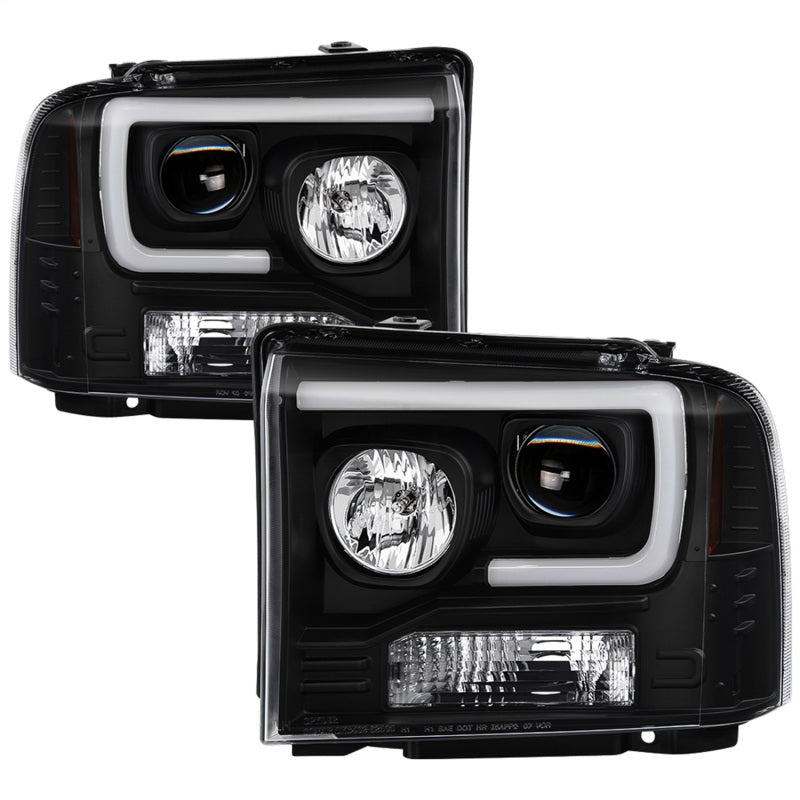Spyder Ford F250/350/450 05-07 Projector Headlights - Light Bar DRL LED - Black PRO-YD-FS05V2-LB-BK 5084507 5084507 Photo - Primary