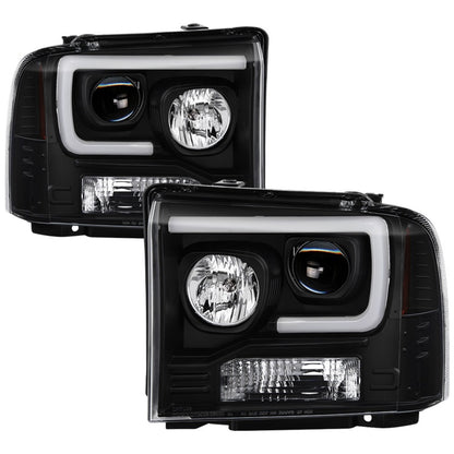 Spyder Ford F250/350/450 05-07 Projector Headlights - Light Bar DRL LED - Black PRO-YD-FS05V2-LB-BK 5084507 5084507 Photo - Primary
