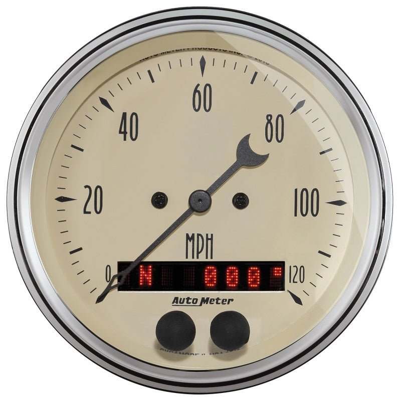 Autometer Gauge, Speedometer, 3 3/8", 120Mph, Gps, Antique Beige 1849 Photo - Primary
