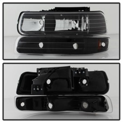 SPYDER Xtune Chevy TahOE 00-06 Amber Crystal Headlights w/ Bumper Lights Black HD-JH-CSIL99-SET-AM-BK 5064219 5064219 Photo - Unmounted