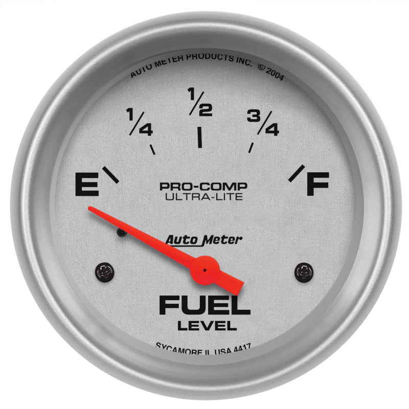 Autometer Gauge, Fuel Level, 2 5/8", 0E to 30F, Elec, Ultra-Lite 4417 Photo - Primary