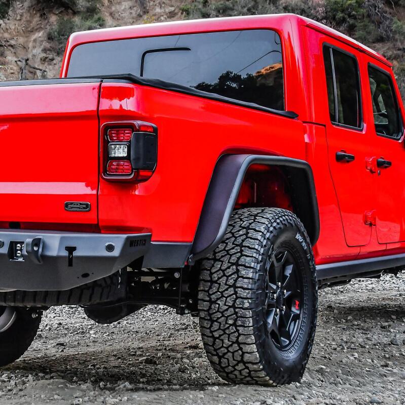 Westin 2020 Jeep Gladiator Tube Fenders - Rear - Textured Black 62-1065 62-1065 Photo - Mounted