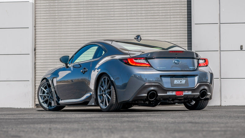 Borla 22-23 Subaru BRZ/Toyota GR86 2.4L RWD AT/MT ATAK Catback Exhaust - Black Chrome Tips 140910BC 140910BC Photo - Mounted