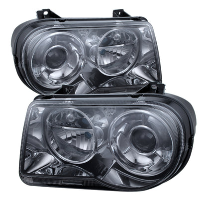 SPYDER Xtune Chrysler 300C w/ Halogen Projection Style Only 05-10 Headlights Smoked HD-JH-C300C-SM 9026591 9026591 Photo - Primary