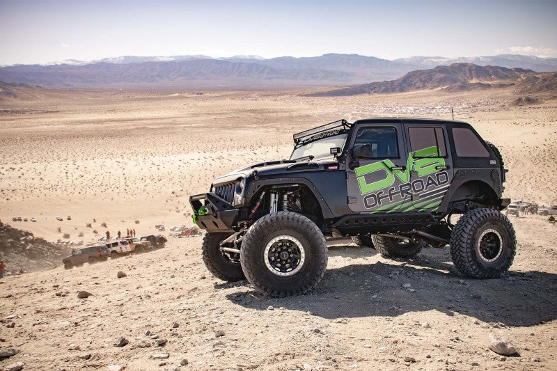 DV8 Offroad 07-18 Jeep Wrangler JK Metal Heat Dispersion Hood - Primer Black HDMB07-02 HDMB07-02 Photo - Mounted