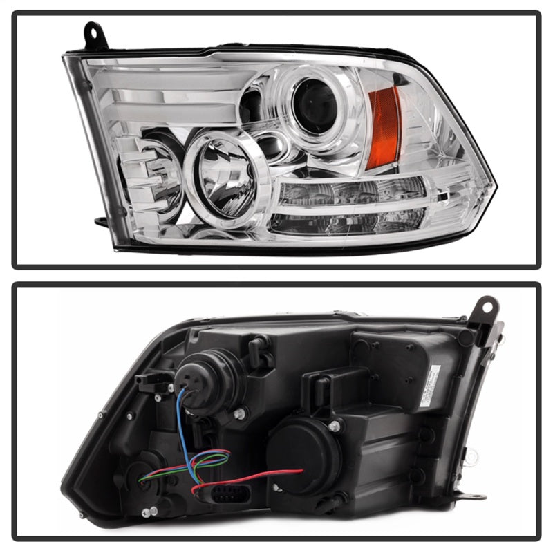 Spyder Dodge Ram 13-15 Projector Headlights Light Bar DRL Chrome PRO-YD-DR13-LBDRL-C 5080905 5080905 Photo - Unmounted