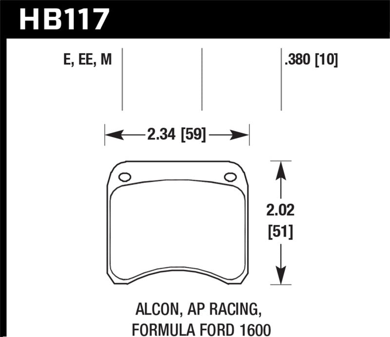 Hawk Disc Brake Pad HB117E.380 Photo - Primary